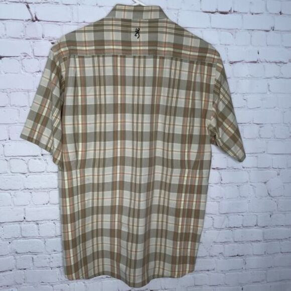 Vtg Browning Shooting Shirt Mens M Medium Green Button Down Short Sleeve Hunting - Picture 8 of 9
